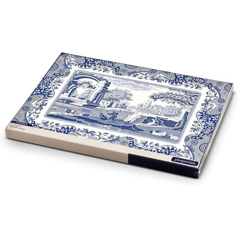 Pimpernel - Blue Italian Placemats (Set of 4) | 16 x 12 Inches - Limolin 