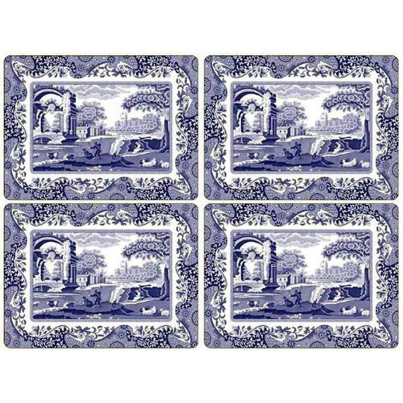 Pimpernel - Blue Italian Placemats (Set of 4) | 16 x 12 Inches - Limolin 