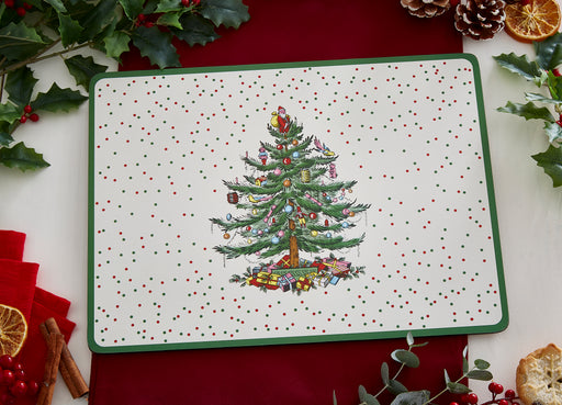 Pimpernel - Christmas Tree Polka Dot S/4 Mats 15.7" x 11.7" - Limolin 