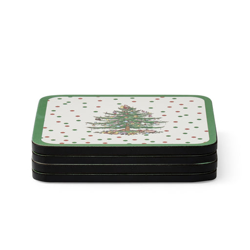 Pimpernel - Christmas Tree Polka Dot S/6 Coaster 4" X4" - Limolin 