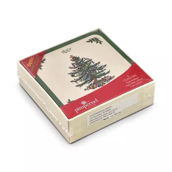 Pimpernel - Christmas Tree Set of 6 Coasters | 4 x 4 Inches - Limolin 
