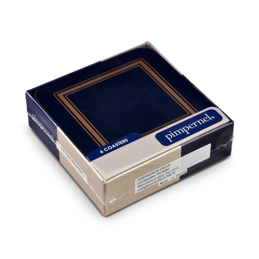 Pimpernel - Classic Midnight Blue Coasters Set of 6 | 4 x 4 in - Limolin 