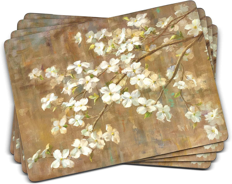 Pimpernel - Dogwood In Spring 4 Placemats | 15.7 x 11.7 Inches - Limolin 