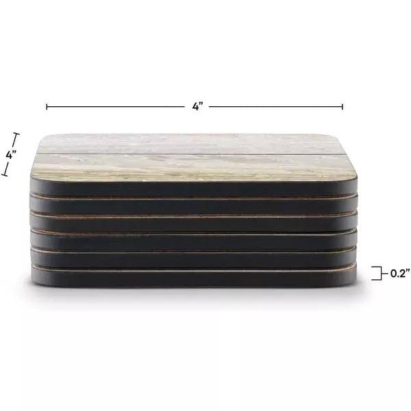 Pimpernel - Driftwood Set of 6 Coasters | 4 x 4 in - Limolin 