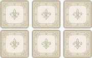Pimpernel - Fleur de Lys Set of 6 Coasters | 4 x 4 Inches - Limolin 