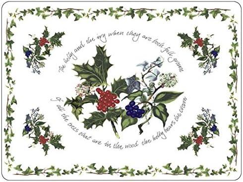 Pimpernel - The Holly and the Ivy Set of 4 Placemats | 15.7 x 11.7 Inches - Limolin 