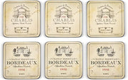 Pimpernel - Vin de France Set of 6 Coasters | 4 x 4 Inches - Limolin 