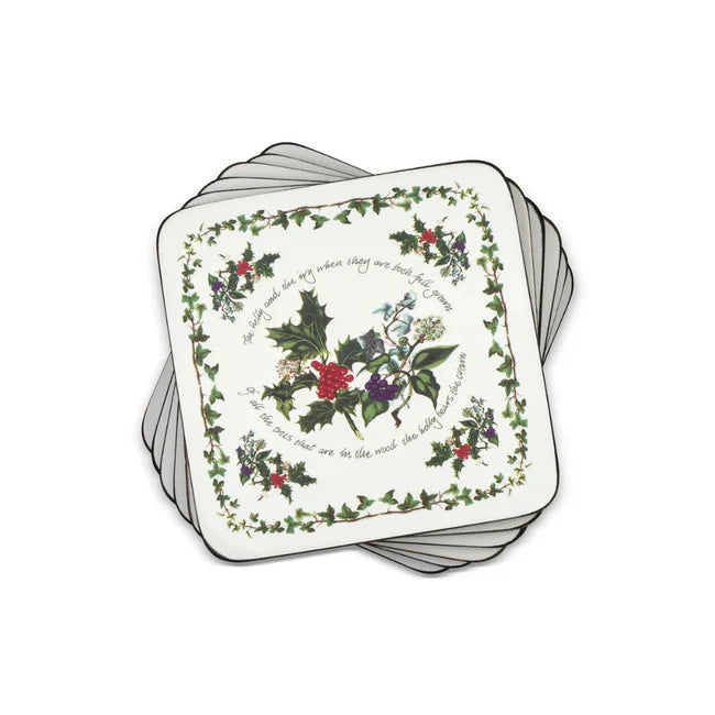 Pimpernel - Holly & Ivy Coasters 4x4" (Set of 6)