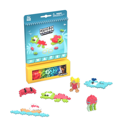 Plus-Plus - Puzzle By Number - Activity Pad - Ocean - 125Pcs - Limolin 