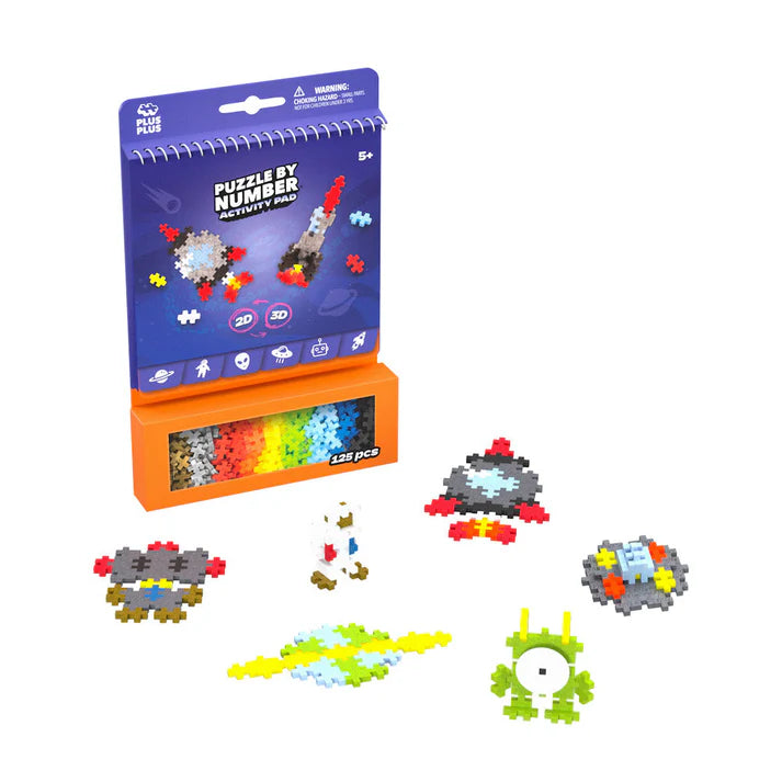 Plus-Plus - Puzzle By Number - Activity Pad - Space -125Pcs - Limolin 