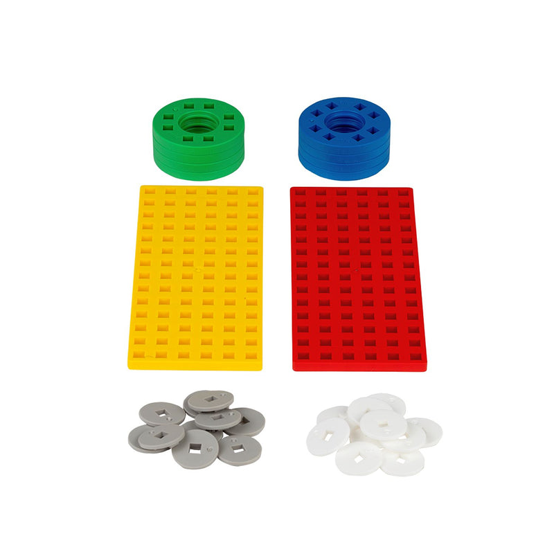 Plus-Plus - Small Baseplate And Wheel Mix - Blue Package - Limolin 
