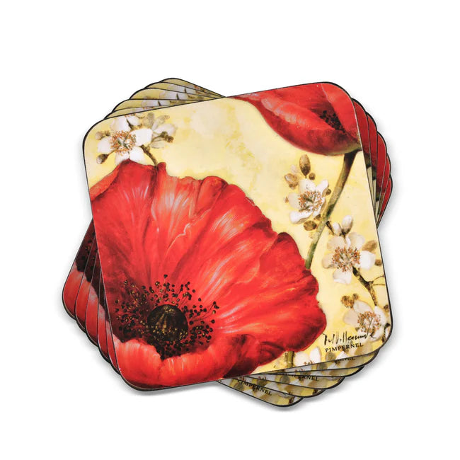 Pimpernel - Poppy De Villeneuve Coasters (Set of 6)