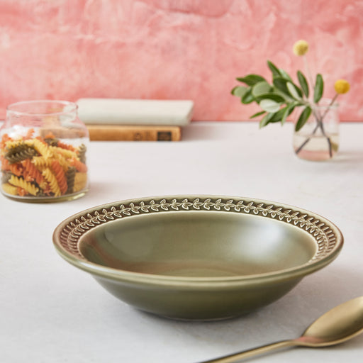 Portmeirion - Botanic Garden Harmony Pasta Bowl (Set of 4) - Moss Green | 9 in - Limolin 