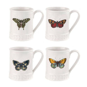 Portmeirion - Botanic Garden Harmony Set of 4 Embossed Tankard Butterfly | 16 oz - Limolin 