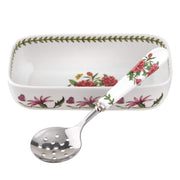 Portmeirion - Botonic Garden 2-Piece Set | 8"x 4.25" Sauce Dish with 4.25" Slotted Spoon - Limolin 