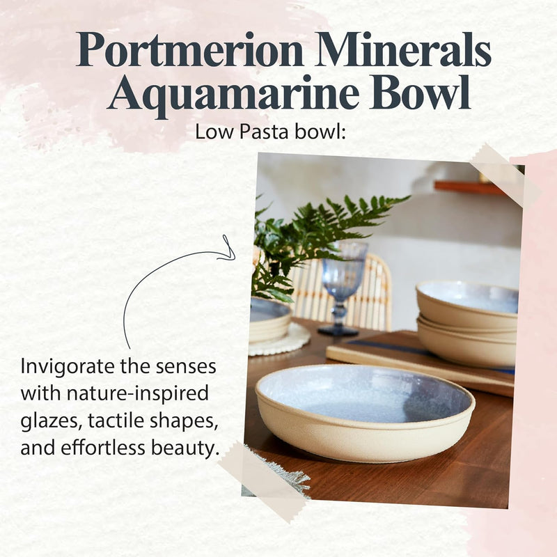 Portmeirion - Minerals Low Serving bowl - Aquamarine | 8.7 in - Limolin 