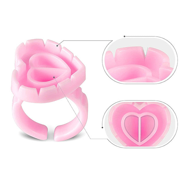 PremierLash - Heart Shape Blooming Adhesive Rings 100/Ea - Limolin 