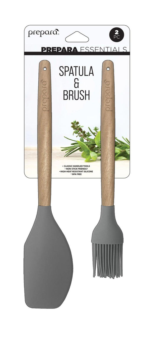 Prepara - Silicone Brush & Spatula 2/St Pewter-Grey - Limolin 