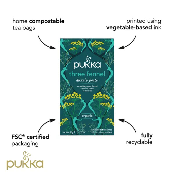 Pukka - Three Fennel Herbal Tea 20's - Limolin 