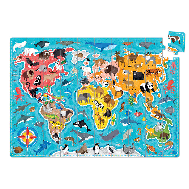 BANANA PANDA - PUZZLOVE - 60pc PUZZLE ANIMALS AROUND the WORLD (4+) - Limolin 