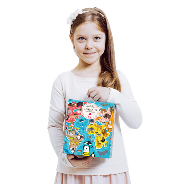 BANANA PANDA - PUZZLOVE - 60pc PUZZLE ANIMALS AROUND the WORLD (4+) - Limolin 