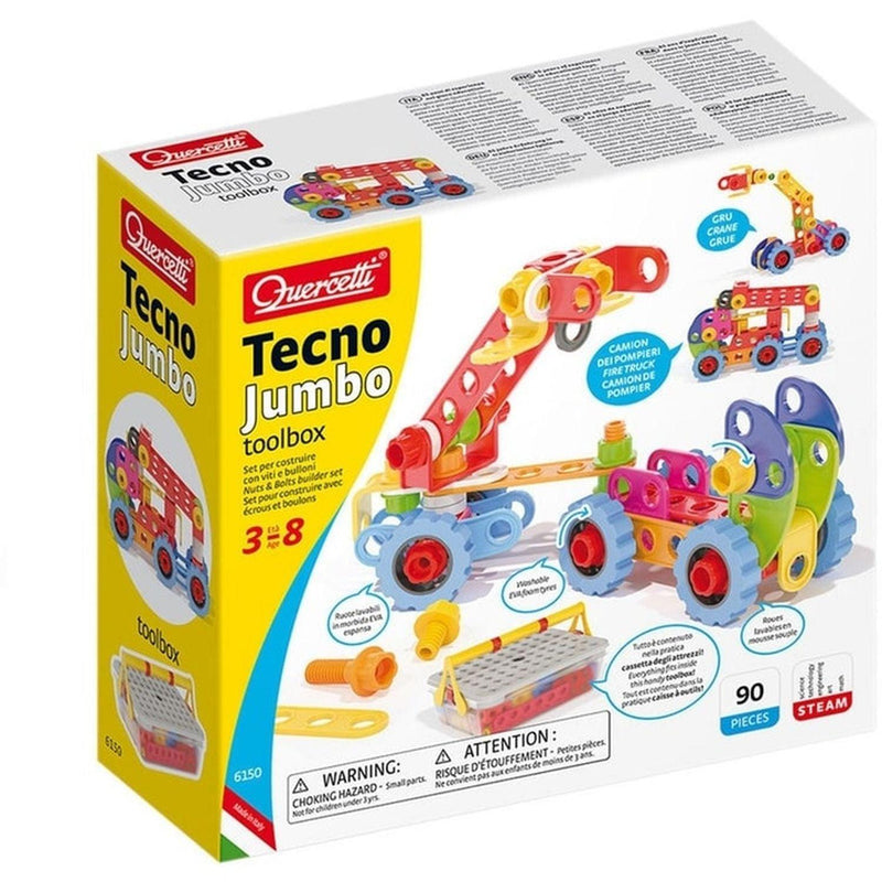 Quercetti - Tecno Jumbo Toolbox - 90-Piece - Limolin 