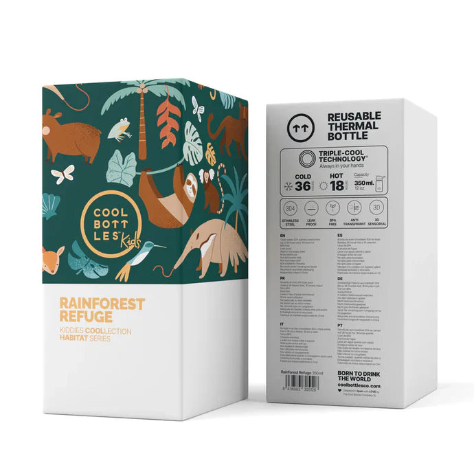 Cool Bottles - Kiddies 350ml - Habitat Series - Rainforest Refuge