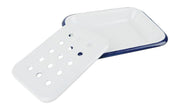 REDECKER - Soap Dish Enamel White/Blue 135X11Cm/5X4 - Limolin 