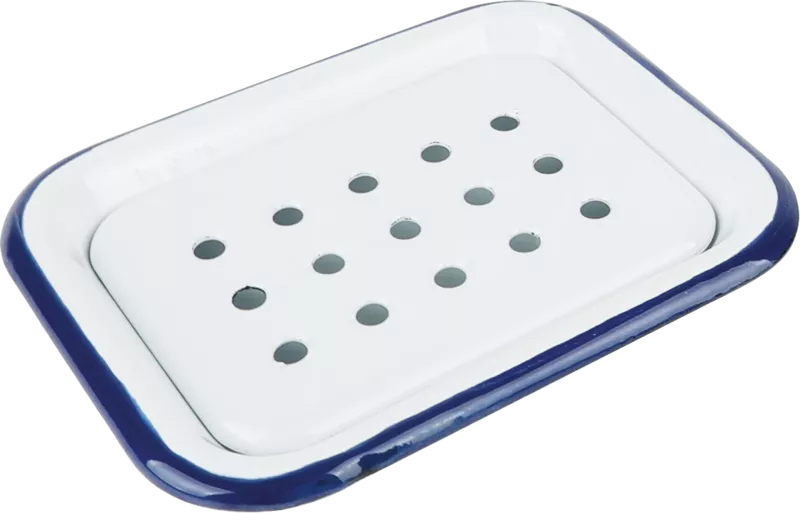 REDECKER - Soap Dish Enamel White/Blue 135X11Cm/5X4 - Limolin 