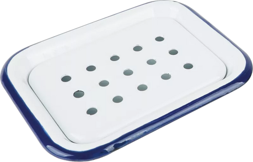 REDECKER - Soap Dish Enamel White/Blue 135X11Cm/5X4 - Limolin 
