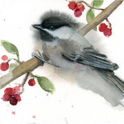 ROYAL - SKBN Chickadees with Winter Berries - Limolin 