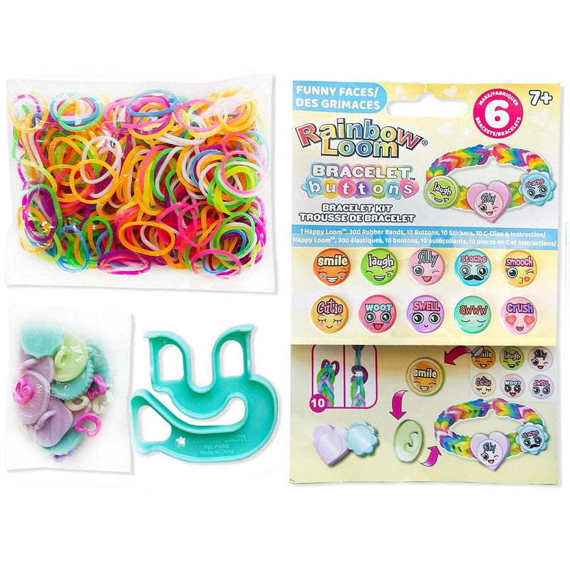 Rainbow Loom - Button Sticker Bracelet Kit - Funny Faces - Limolin 
