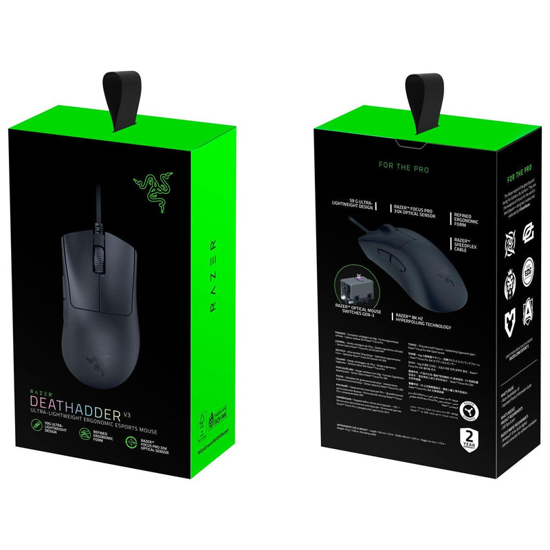 Razer - Gaming Mouse Wired Deathadder V3B - Limolin 
