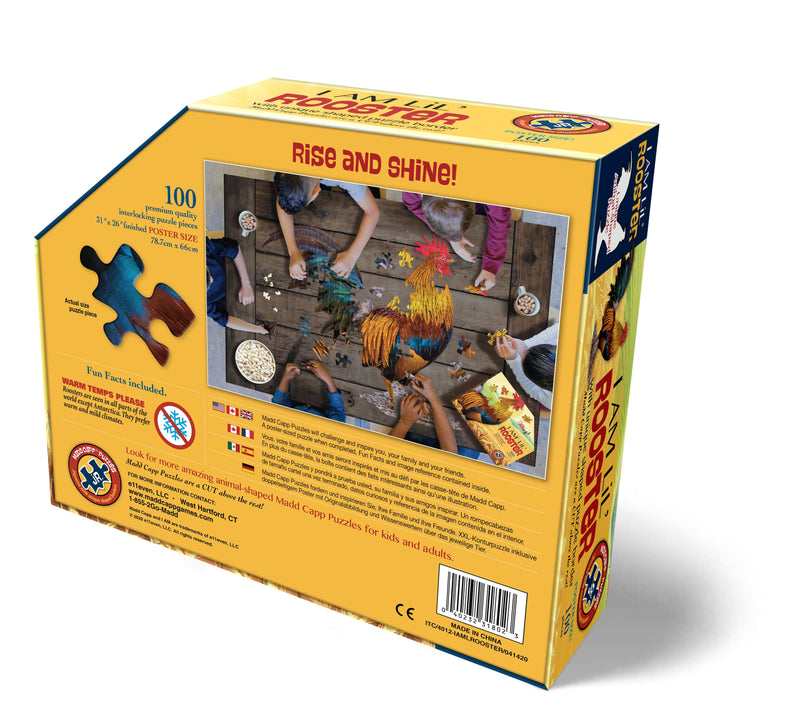 Madd Capp Puzzles – I Am Lil' Rooster Jigsaw Puzzle | 100 Pieces – back of packaging
