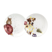 Royal Worcester - Coupe Plate 6.5" (Set of 2) - Dog & Mouse - Limolin 