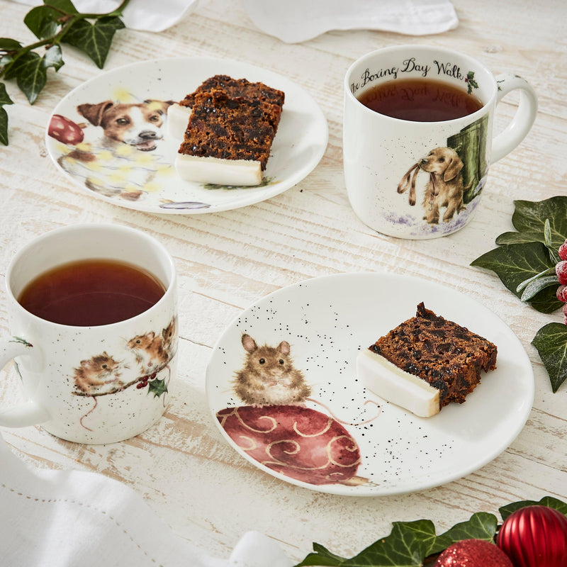 Royal Worcester - Coupe Plate 6.5" (Set of 2) - Dog & Mouse - Limolin 