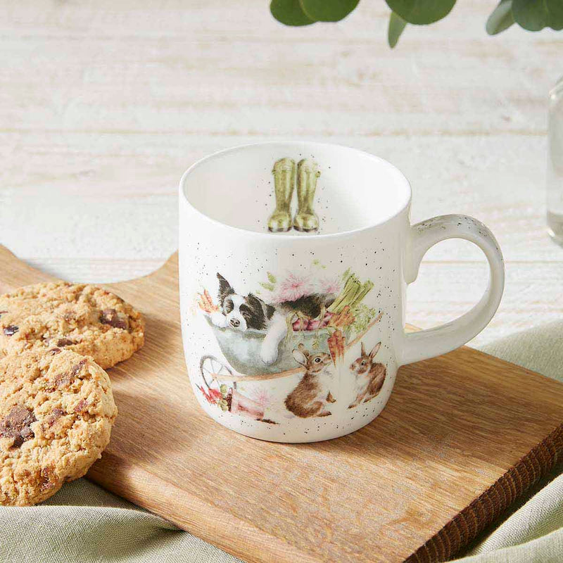 Royal Worcester - WRENDALE MUG 11OZ-SLEEPING ON THE JOB (DOG) - Limolin 