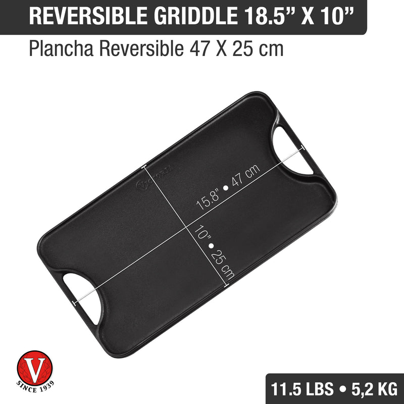 Victoria - Reversible Cast Iron Griddle - 47 x 25 cm