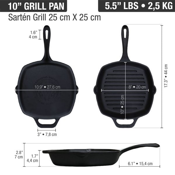 Victoria - Cast Iron Grill Pan - 25 cm