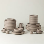Pacifica - Chestnut Brown 30-piece Dinnerware Set with Coffee Cup and Saucer