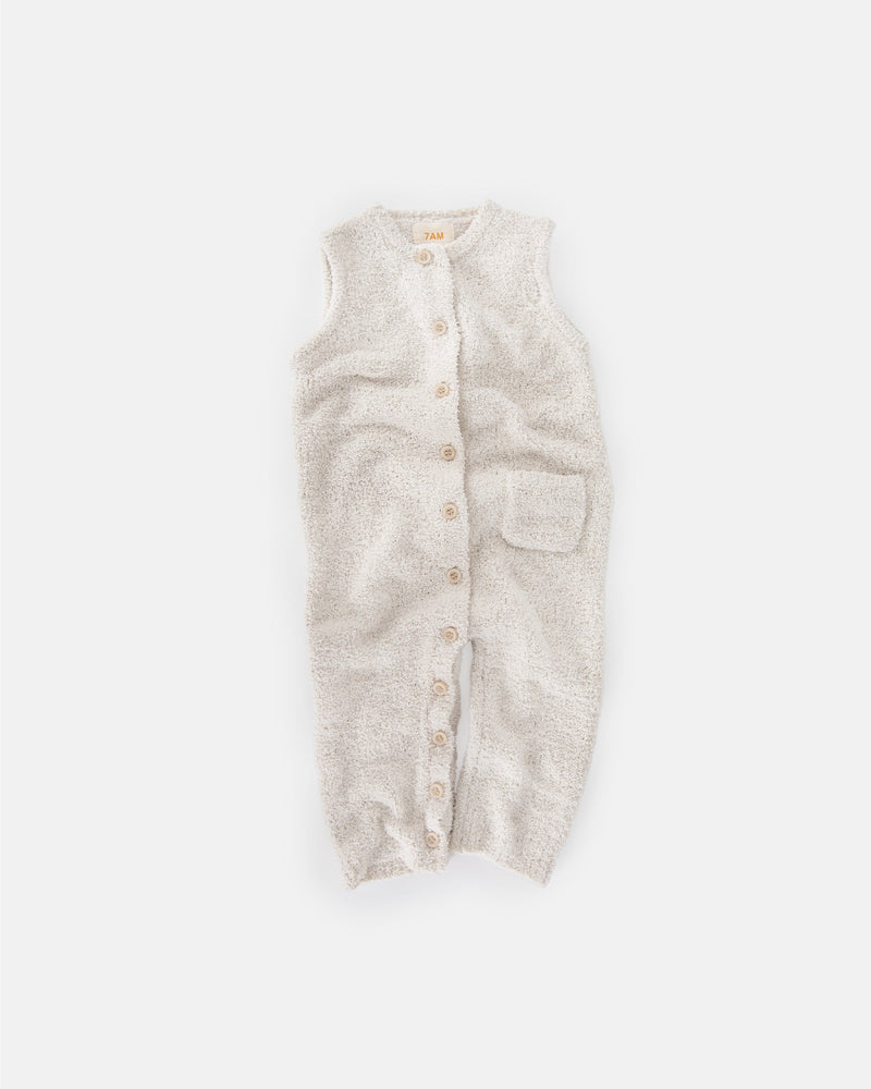 7AM - Sleeveless Jumpsuit - Fuzzy | Infant Baby One-Piece Romper for Newborns