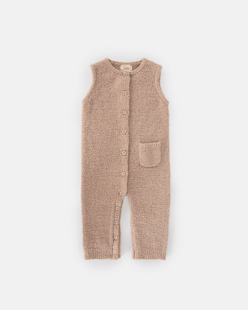 7AM - Sleeveless Jumpsuit - Fuzzy | Infant Baby One-Piece Romper for Newborns