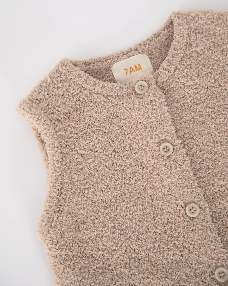 7AM - Sleeveless Jumpsuit - Fuzzy | Infant Baby One-Piece Romper for Newborns