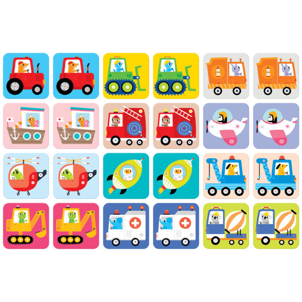 BANANA PANDA - SUUUPER SIZE - MEMORY GAME VEHICLES 24 cards (2+) - Limolin 