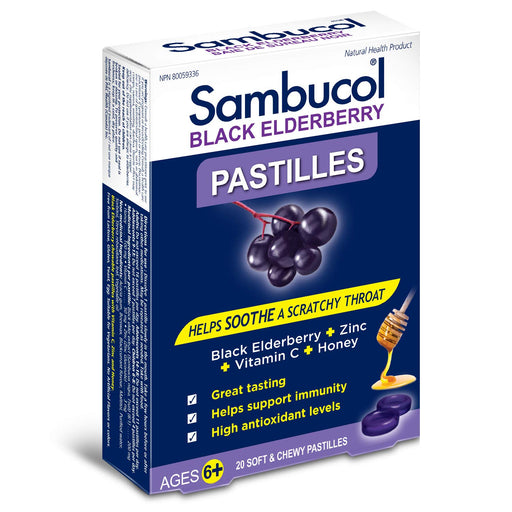 Sambucol - Black Elderberry Pastilles - 20 Soft Chews - Limolin 