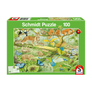 Schmidt Spiele - Puzzle - Animals In The Jungle (100-Piece Puzzle) - Limolin 