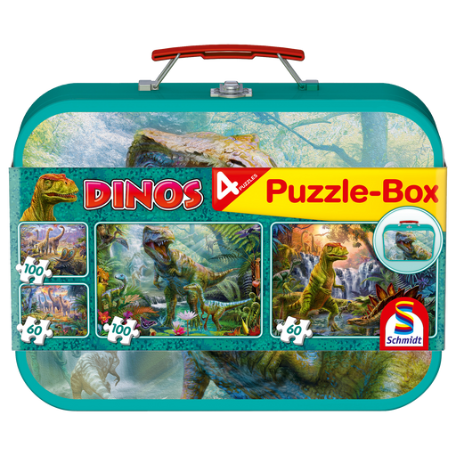 Schmidt Spiele - Puzzle Box - 4 Puzzles Dinos - Limolin 
