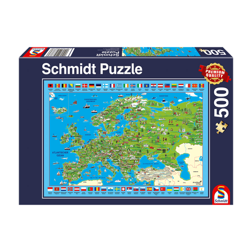 Schmidt Spiele - Puzzle - Discover Europe (500-Piece Puzzle) - Limolin 