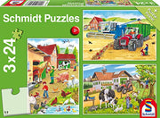 Schmidt Spiele - Puzzle - Pz 3X24 - At The Farm - Limolin 