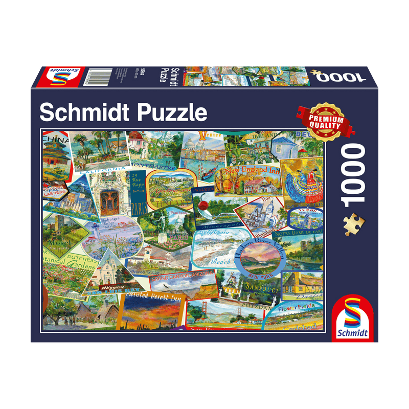 Schmidt Spiele - Puzzle - Travel Stickers (1000-Piece Puzzle) - Limolin 